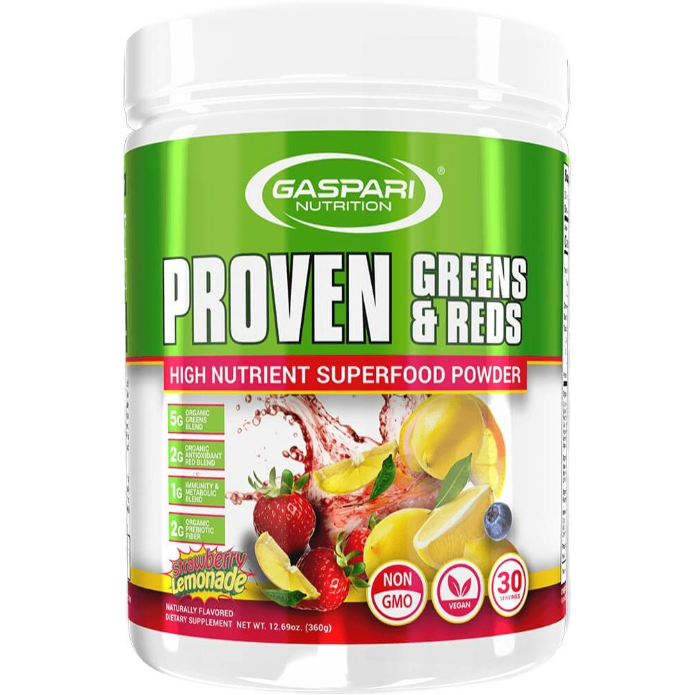 Gaspari Nutrition Proven Greens & Reds - 30 Servings Strawberry Lemonade