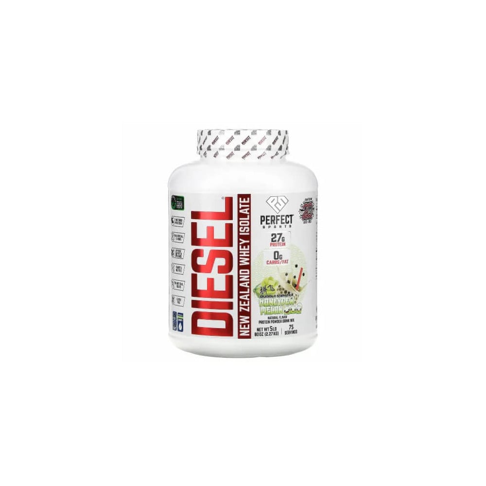 Perfect Sports Diesel 100% New Zealand Whey Isolate - 5lbs Honeydew Melon Bubble Tea