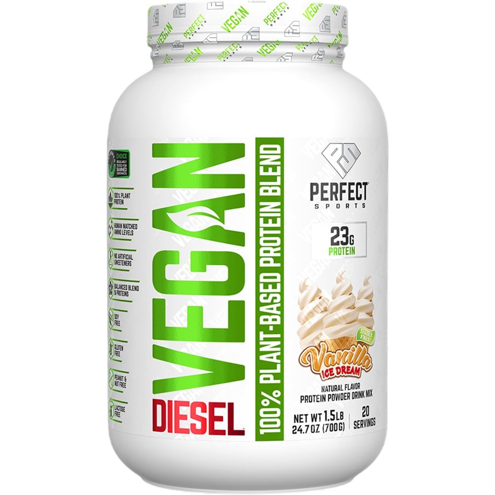 Perfect Sports Diesel Vegan 100% Plant-Based Protein - 1.5lbs Vanilla Ice Dream