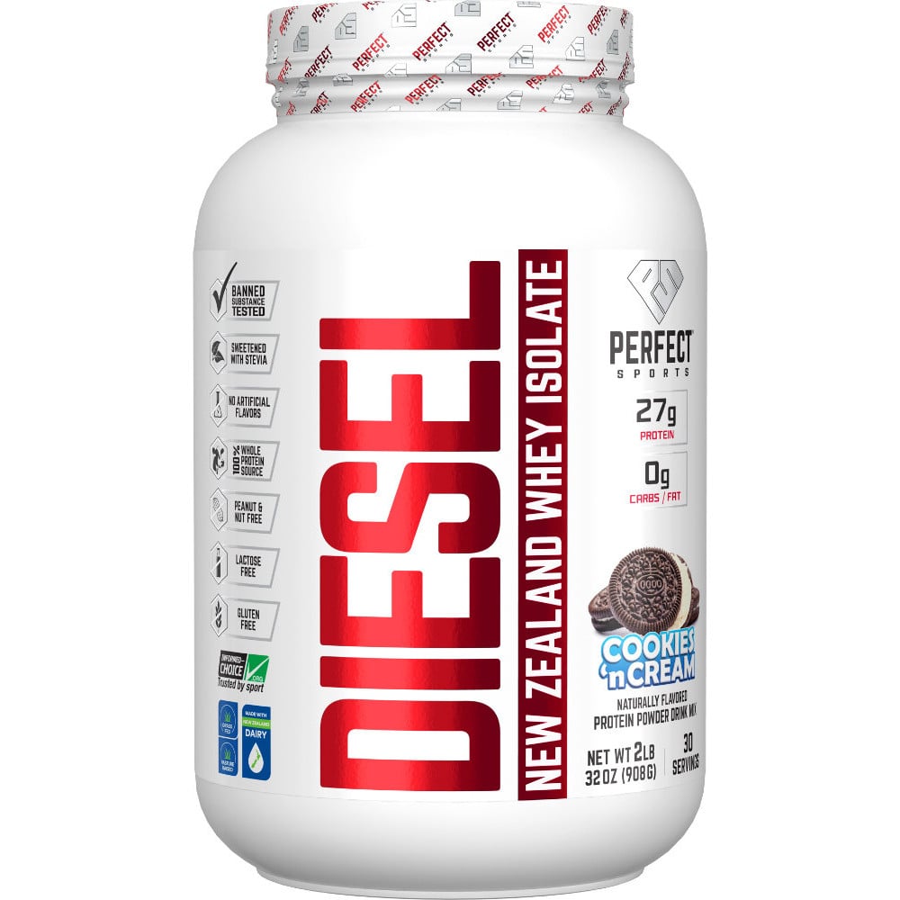 Perfect Sports Diesel 100% New Zealand Whey Isolate 2lbs Cookies 'n Cream