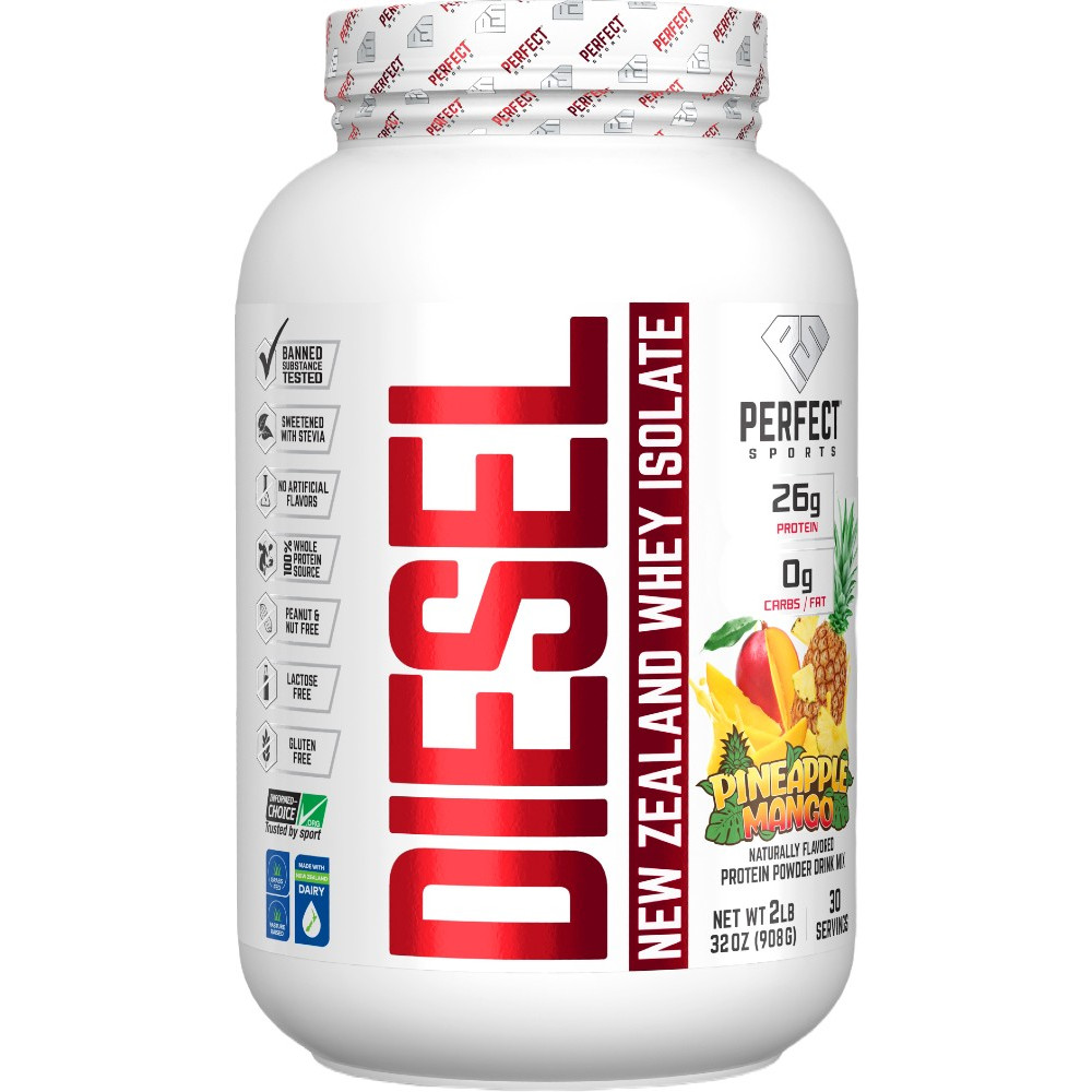 Perfect Sports Diesel 100% New Zealand Whey Isolate - 2lbs Pineapple Mango