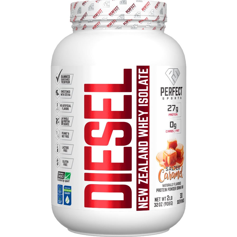 Perfect Sports Diesel 100% New Zealand Whey Isolate 2lbs Salted Caramel