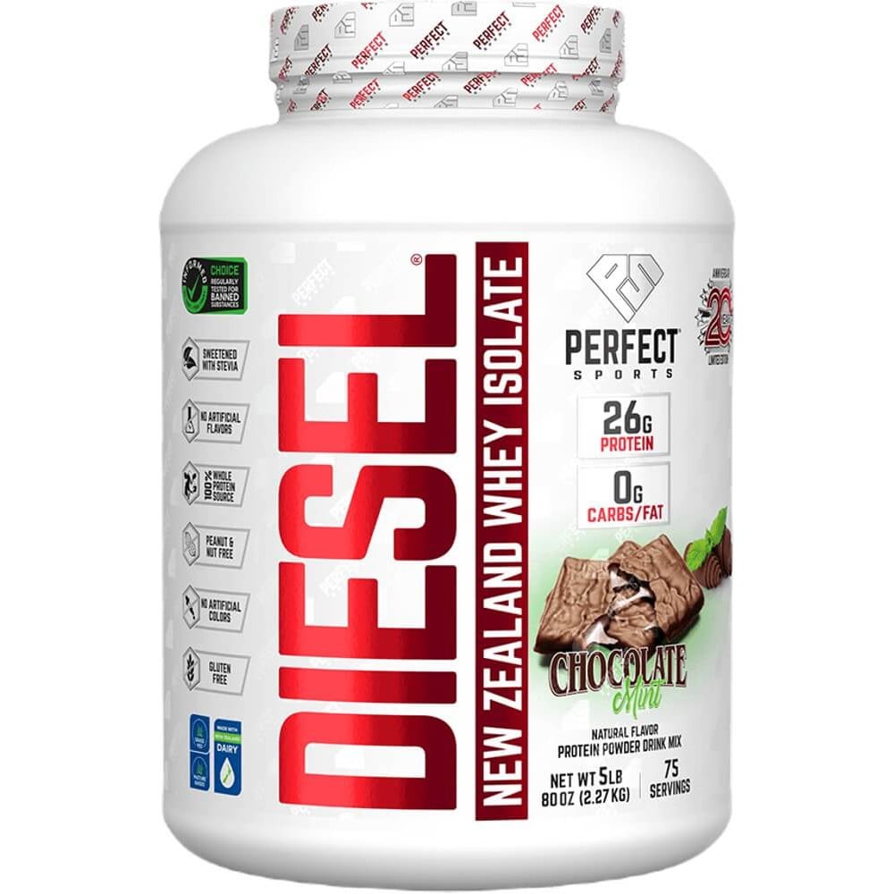 Perfect Sports Diesel 100% New Zealand Whey Isolate - 5lbs Chocolate Mint