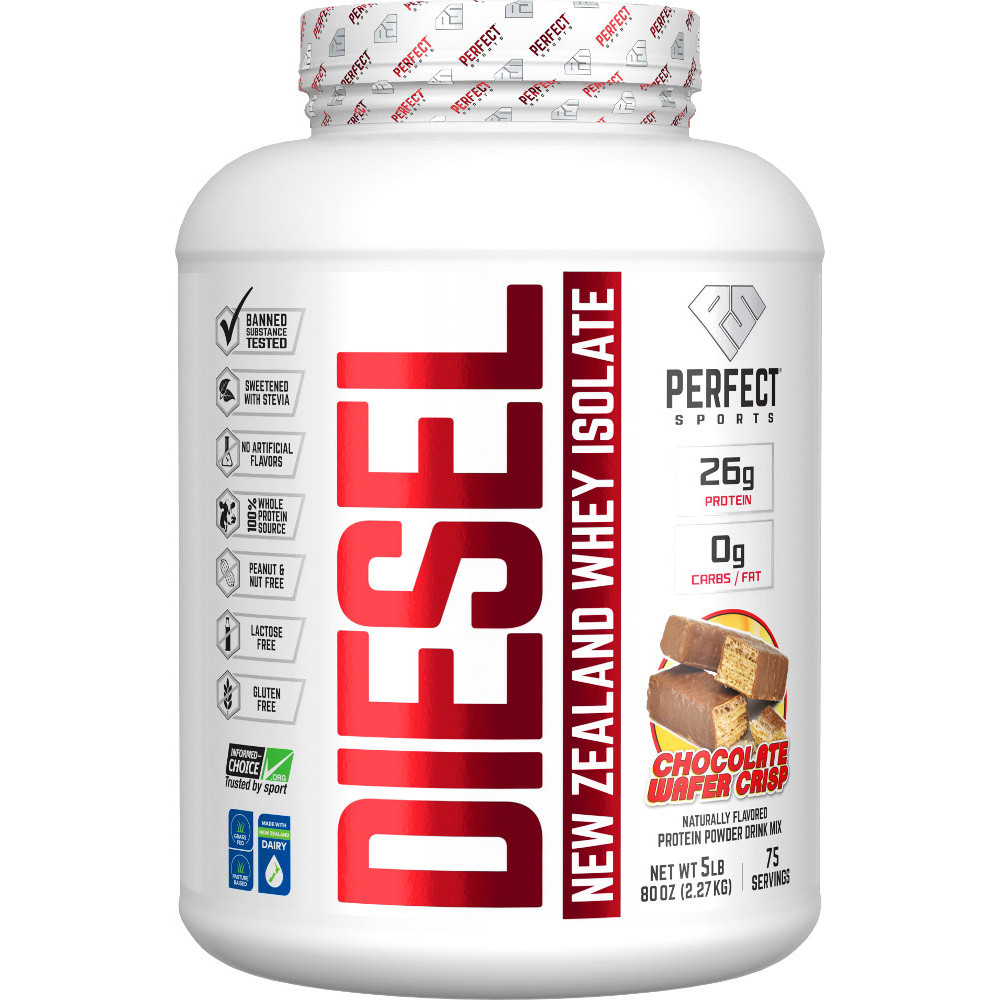 Perfect Sports Diesel 100% New Zealand Whey Isolate 5lbs Chocolate Wafer Crisp