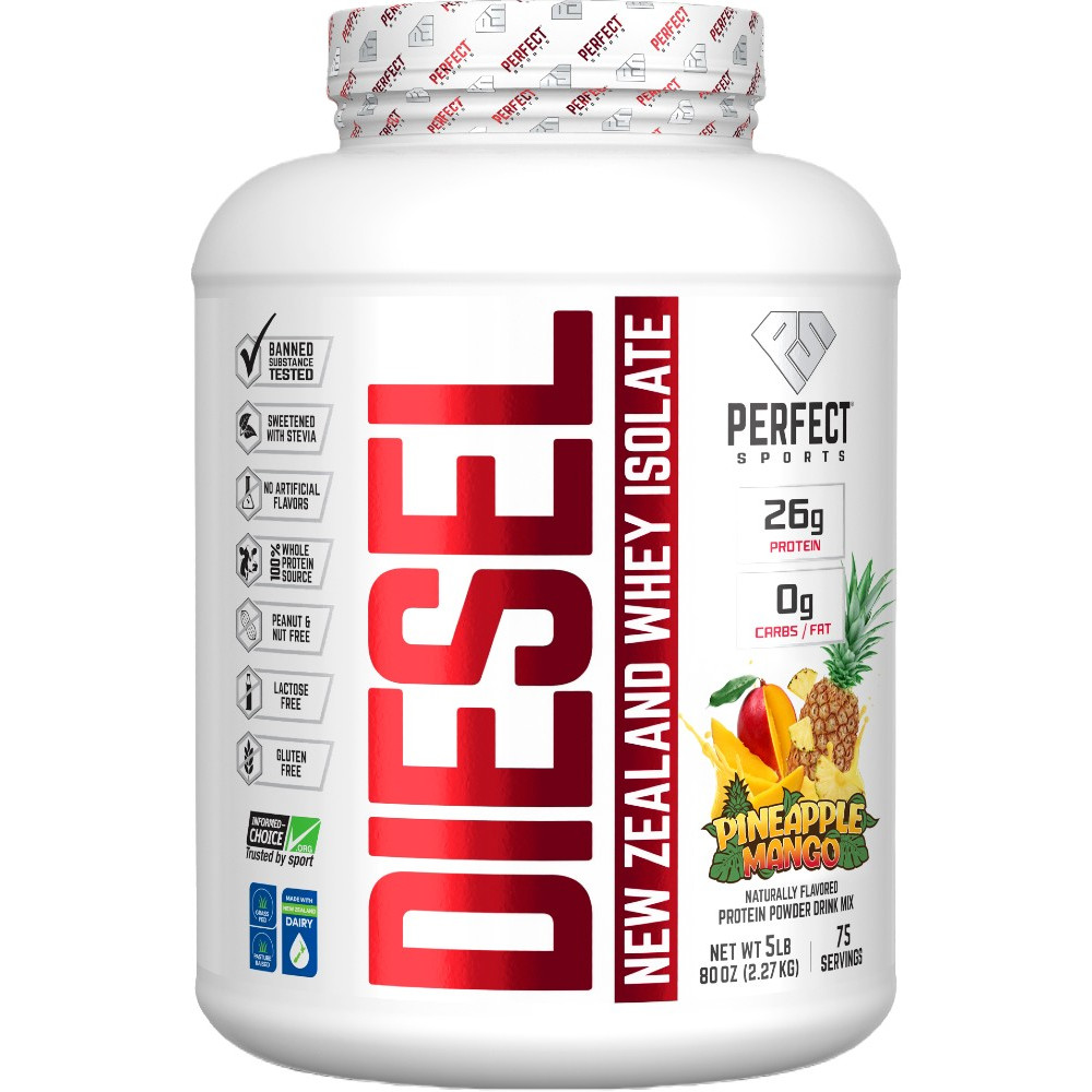 Perfect Sports Diesel 100% New Zealand Whey Isolate - 5lbs Pineapple Mango