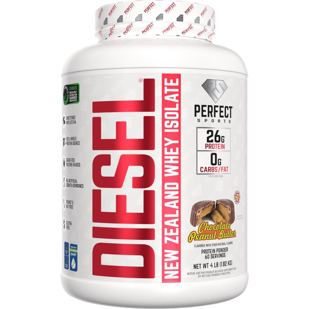 Perfect Sports Diesel 100% New Zealand Whey Isolate - 4lbs Chocolate Peanut Butter