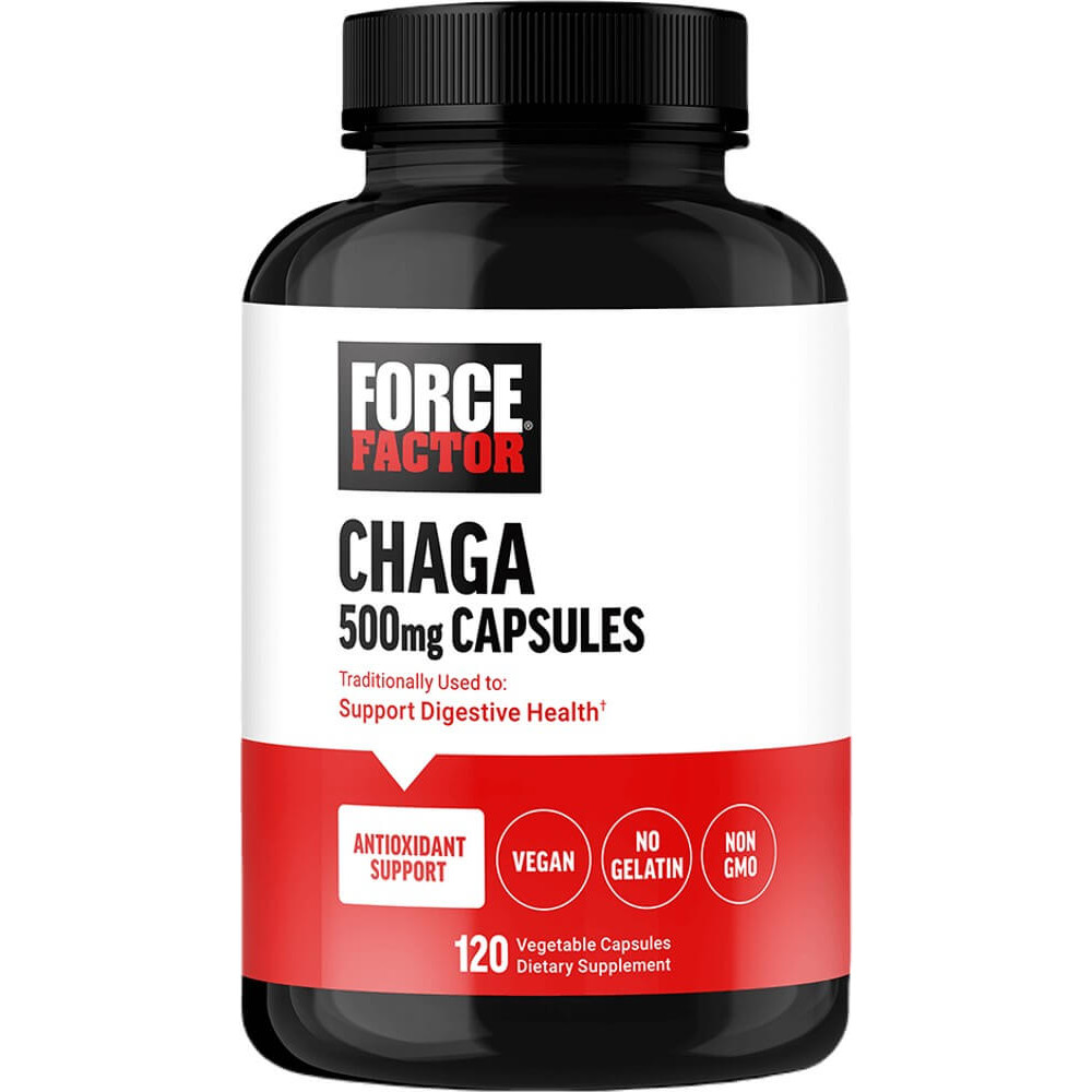 Force Factor Chaga 500mg - 120 Vegetable Capsules