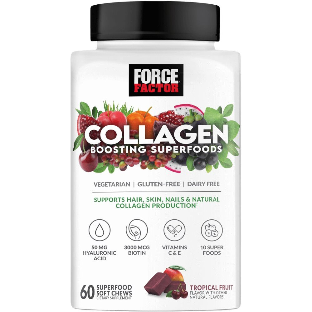 Force Factor Collagen Boosting Superfoods Soft Chews - 60 Soft Chews Tropical Fruit