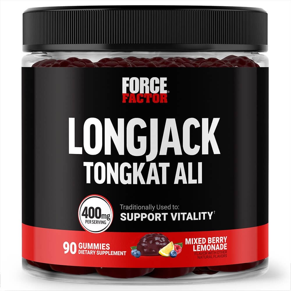 Force Factor Longjack Tongkat Ali Gummies - 60 Gummies Mixed Berry Lemonade