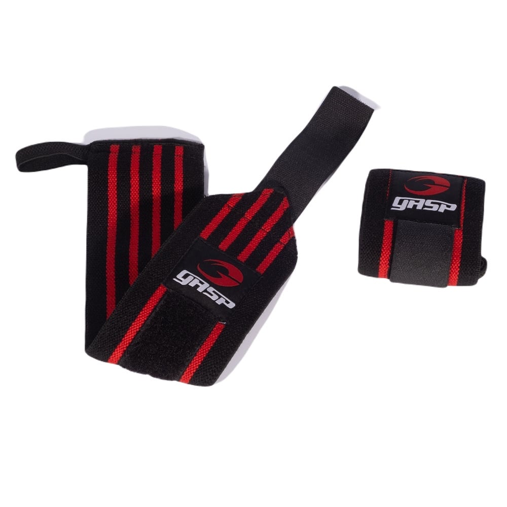 GASP Hardcore Wrist Wraps - 1 Pair Black/Red