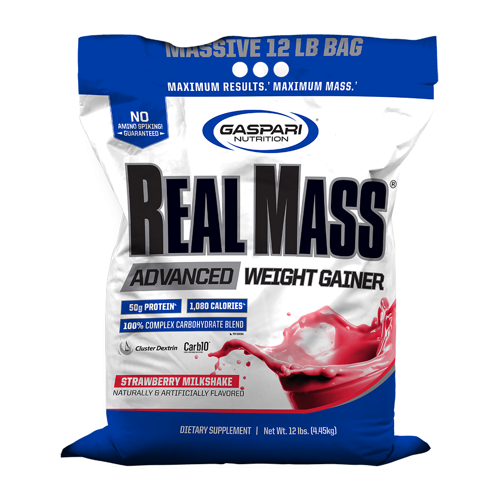 Gaspari RealMass Advanced Weight Gainer 12lbs Strawberry Milkshake