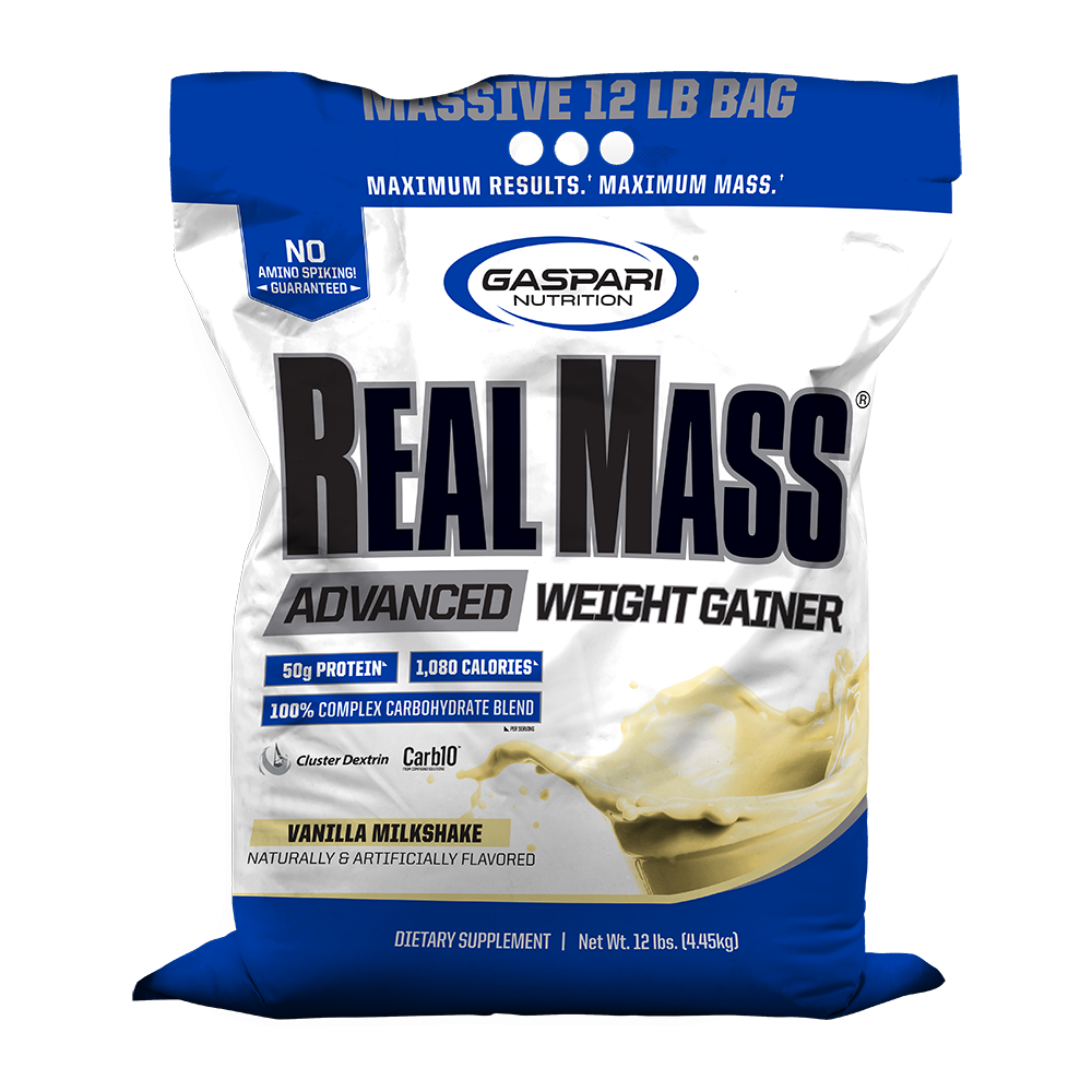 Gaspari RealMass Advanced Weight Gainer 12lbs Vanilla Milkshake