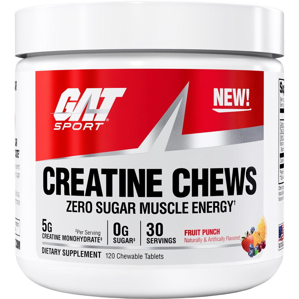 GAT Sport Creatine Chews - 120 Chewable Tablets Fruit Punch