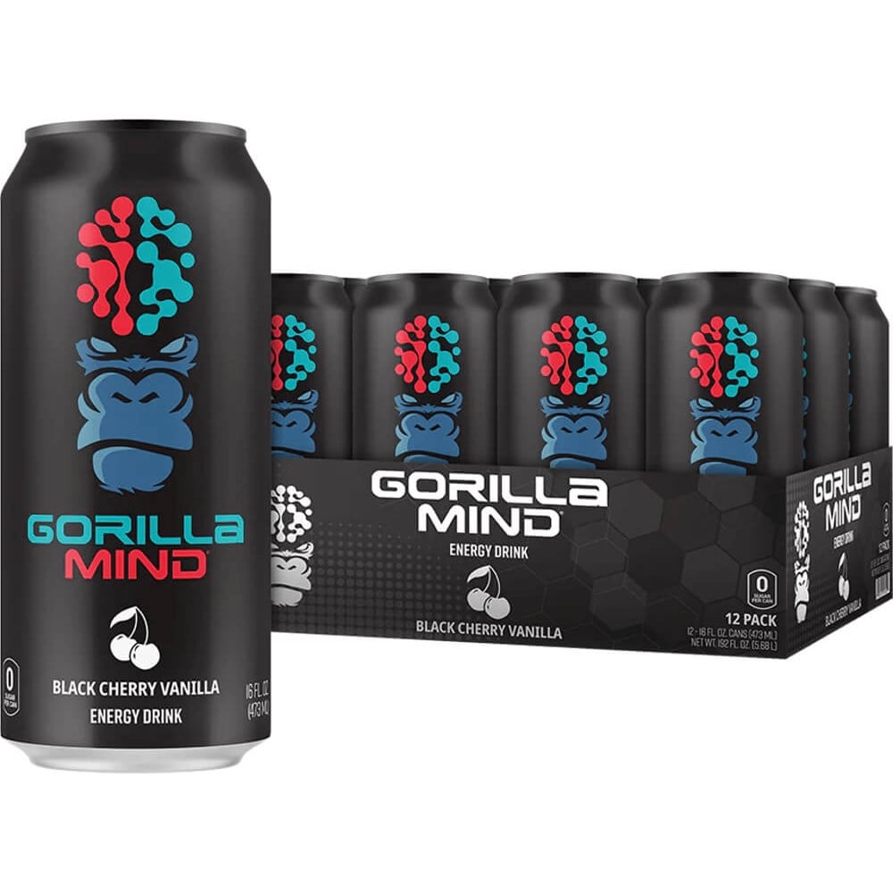 Gorilla Mind Energy Drink - Box of 12 Black Cherry Vanilla