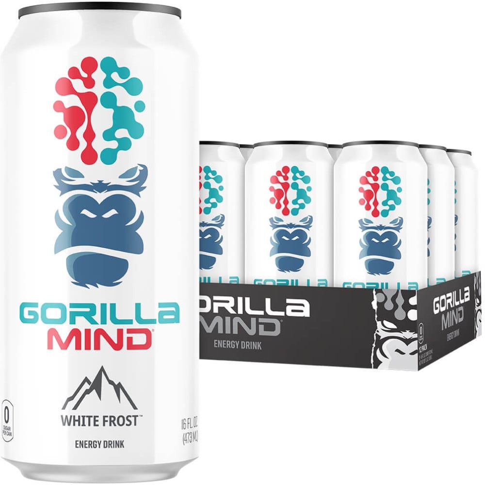 Gorilla Mind Energy Drink - Box of 12 White Frost