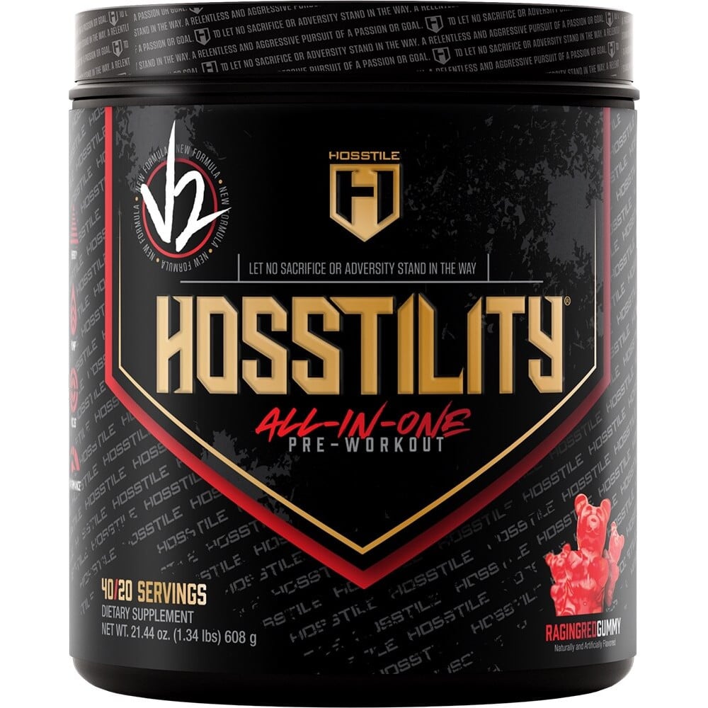 Hosstile Hosstility V2 All-in-One Pre-Workout - 40 Servings Raging Red Gummy