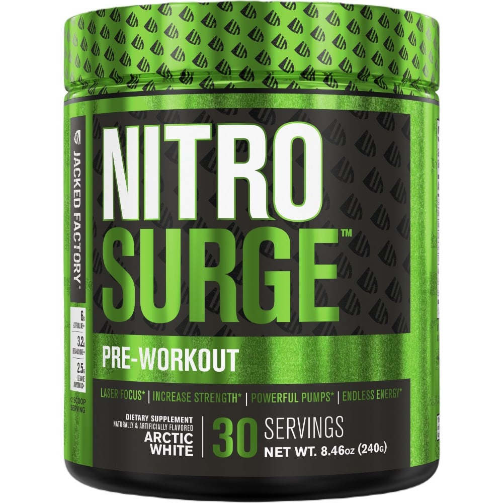 Jacked Factory Nitrosurge Pre-Workout - 30 Servings Arctic White