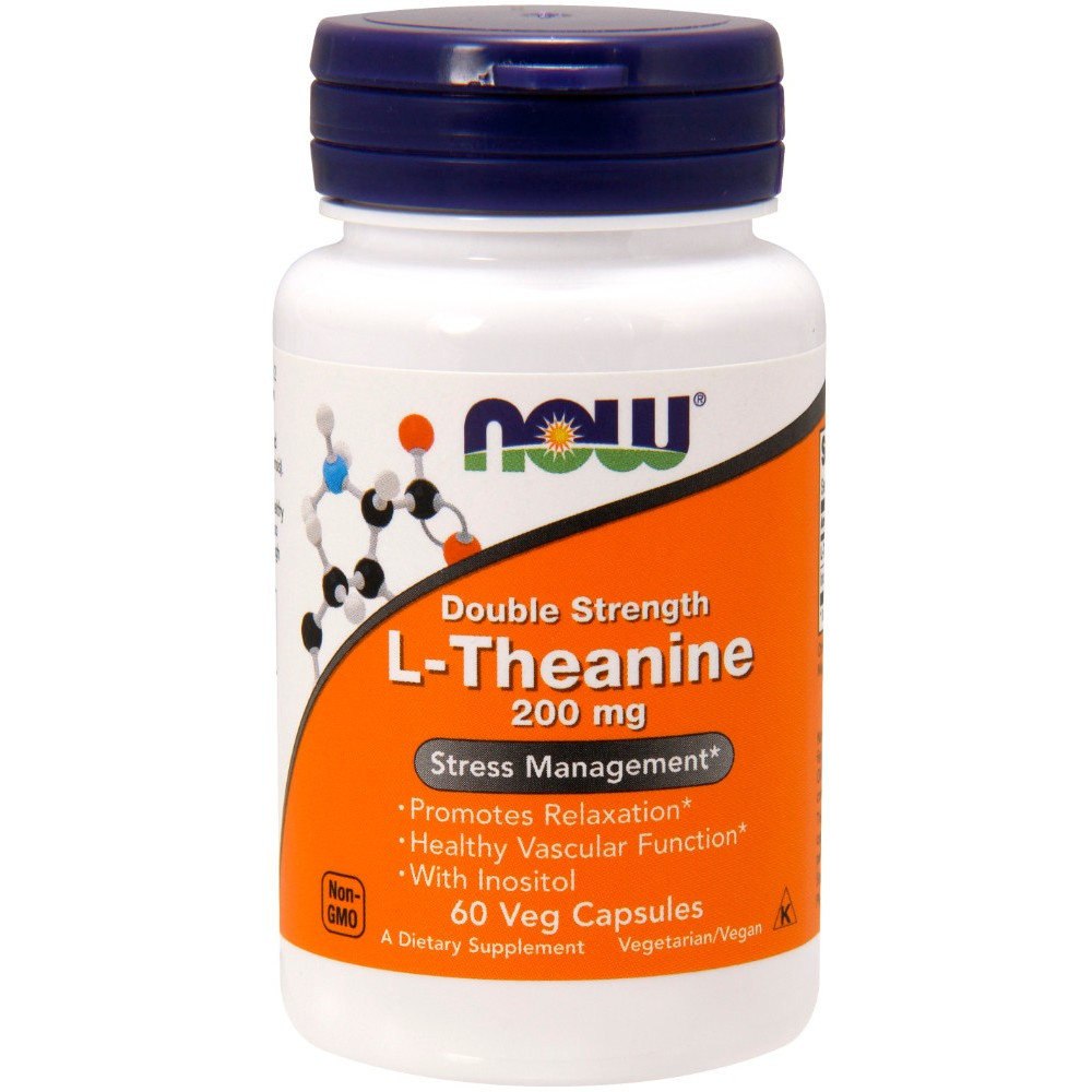 NOW Foods L-Theanine 200mg w/ Inositol - 60 Veg Capsules