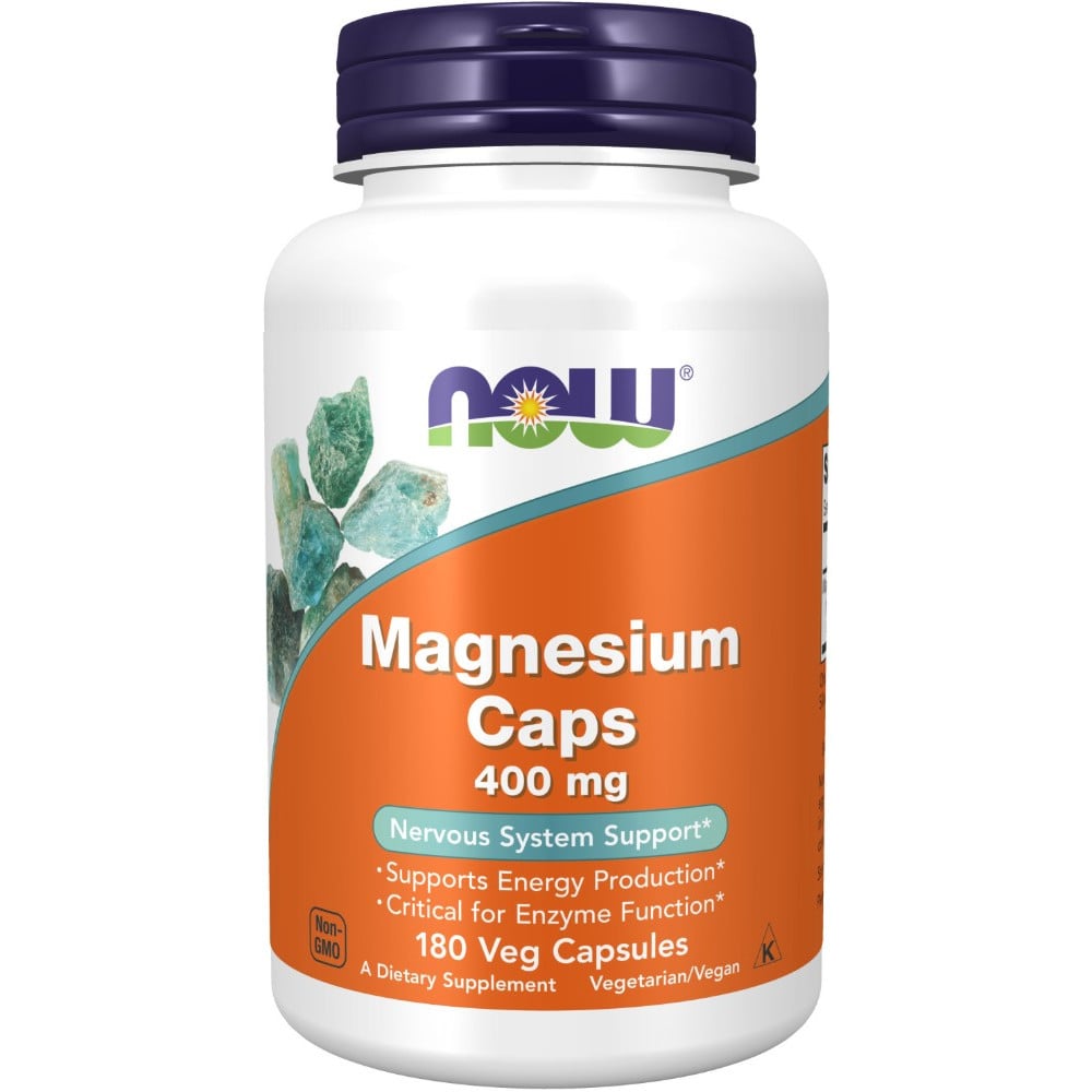 NOW Foods Magnesium Caps 400mg - 180 Veg Capsules