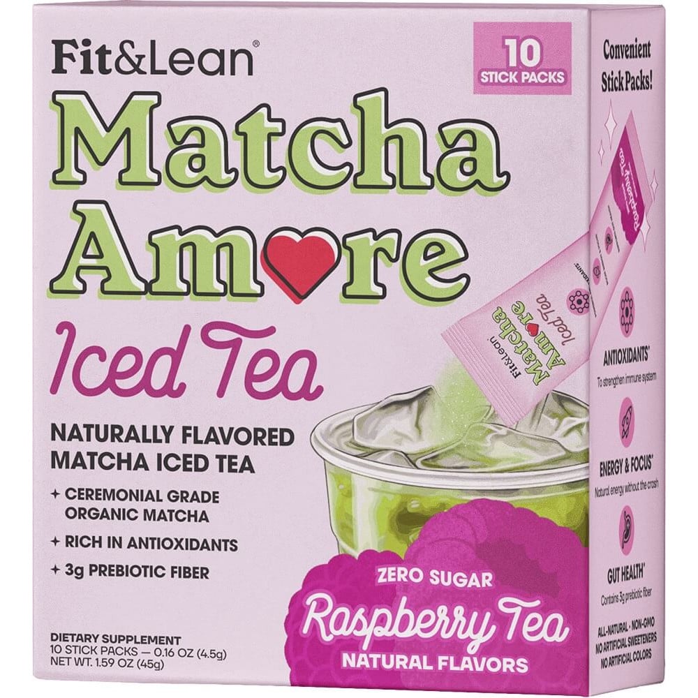 MHP Fit & Lean Matcha Amore - 10 Stick Packs Raspberry Tea