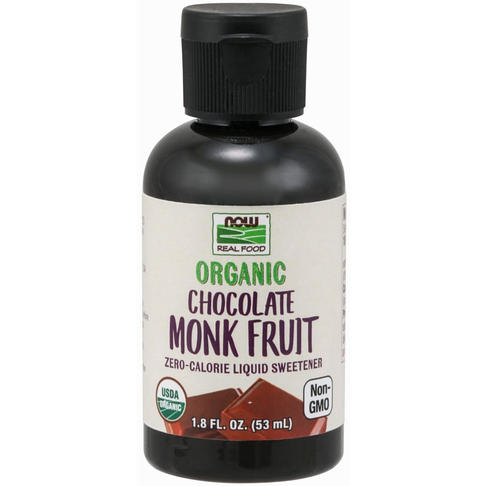 NOW Foods Organic Monk Fruit Liquid - 1.8oz Chocolate