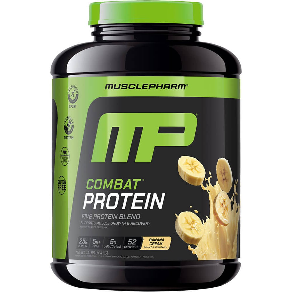 MusclePharm Combat Protein Powder - 4lbs Banana Cream