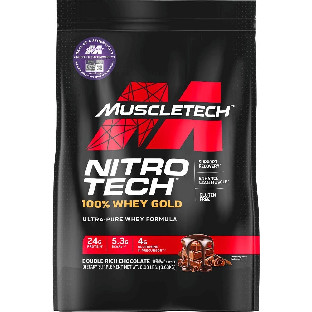 MuscleTech Nitro-Tech 100% Whey Gold - 8lbs Double Rich Chocolate