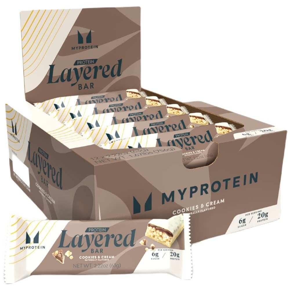 Myprotein Layered Bar - Box of 12 Cookies & Cream