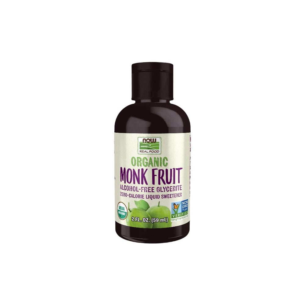 NOW Foods Organic Monk Fruit Liquid Alcohol-Free Glycerite - 2oz Unflavored