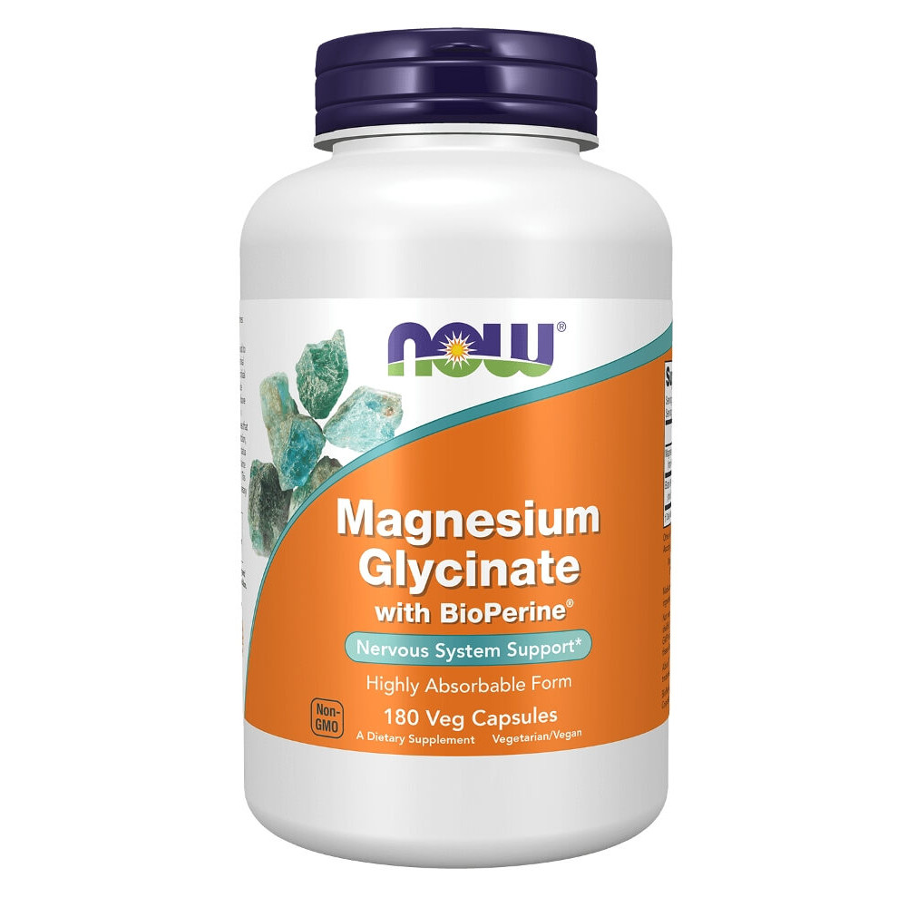 NOW Foods Magnesium Glycinate w/ BioPerine - 180 VCaps