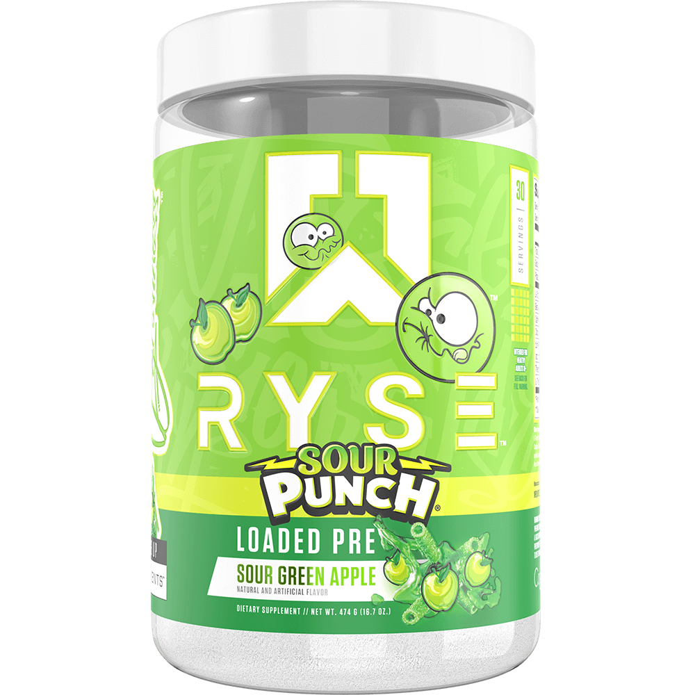 Ryse Loaded Pre - 30 Servings Sour Punch Sour Green Apple