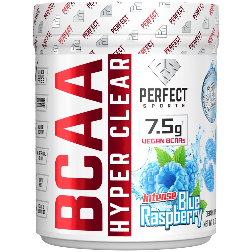 Perfect Sports Vegan BCAA Hyper Clear - 30 Servings Intense Blue Raspberry