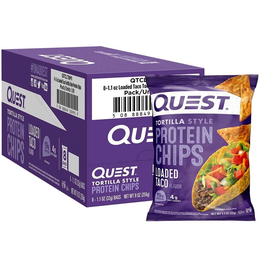 Quest Nutrition Tortilla Style Protein Chips - Box of 8 Loaded Taco