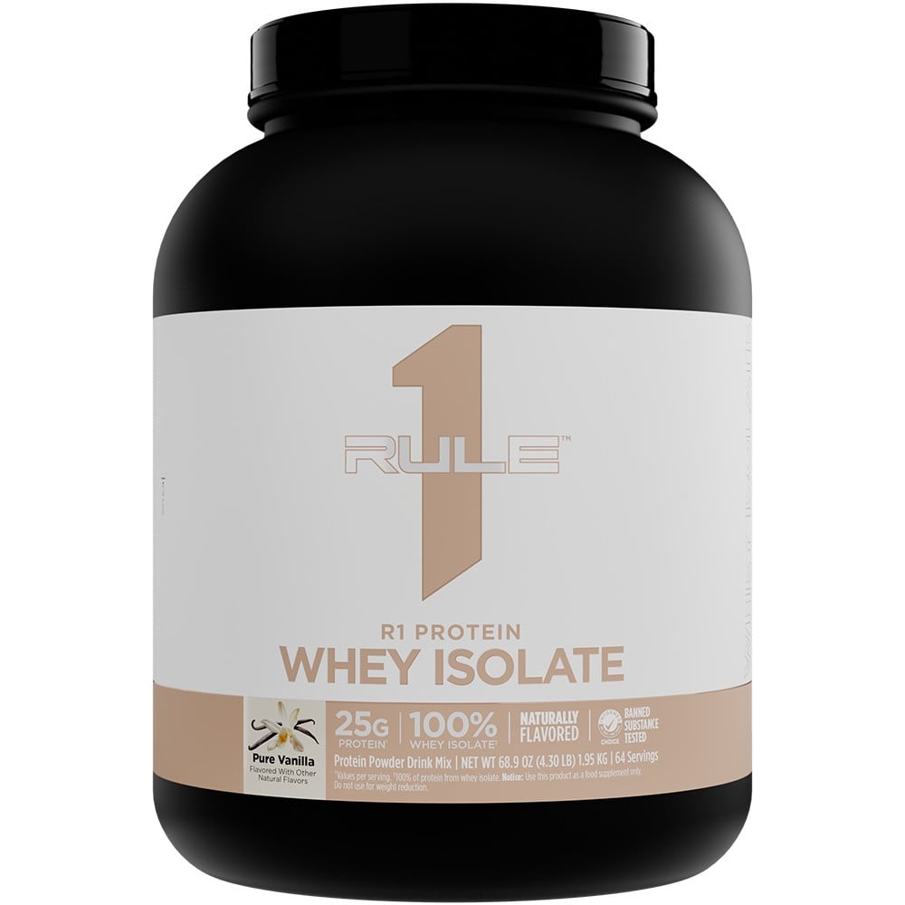 Rule 1 R1 Protein Isolate - 5lbs Pure Vanilla Naturally Flavored