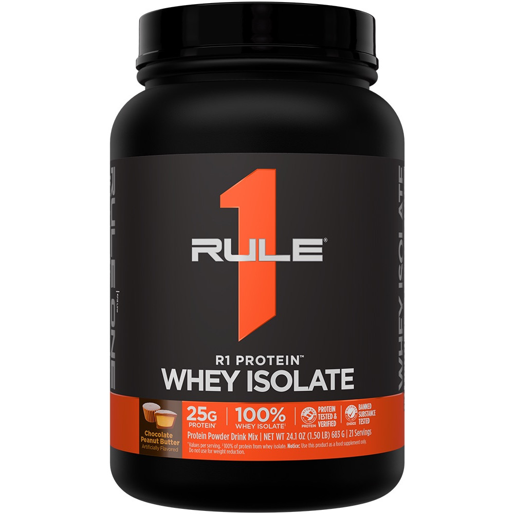 Rule 1 R1 Protein Whey Isolate - 1.5lbs Chocolate Peanut Butter