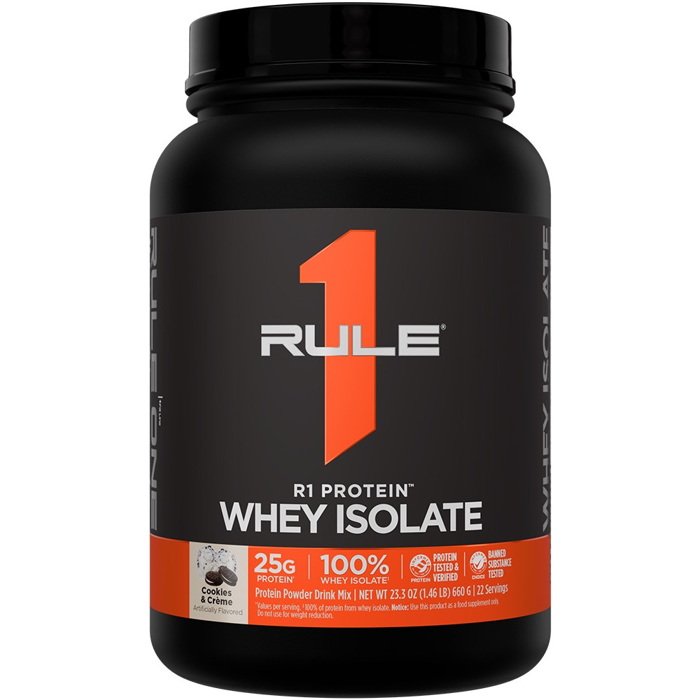 Rule 1 R1 Protein Whey Isolate - 1.5lbs Cookies & Creme