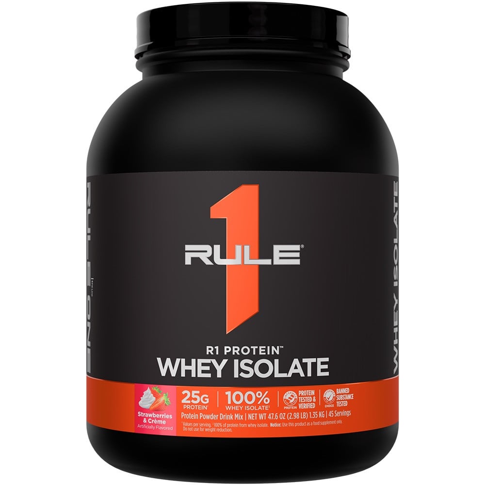 Rule 1 R1 Protein Whey Isolate - 3lbs Strawberries & Creme