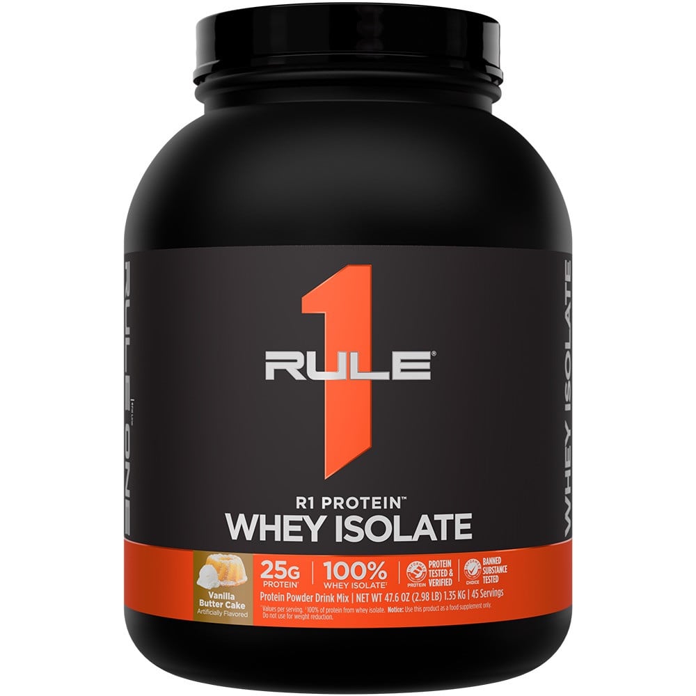 Rule 1 R1 Protein Whey Isolate - 3lbs Vanilla Butter Cake