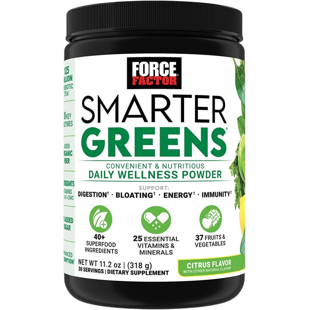 Force Factor Smarter Greens Daily Wellness Powder - 30 Servings Citrus