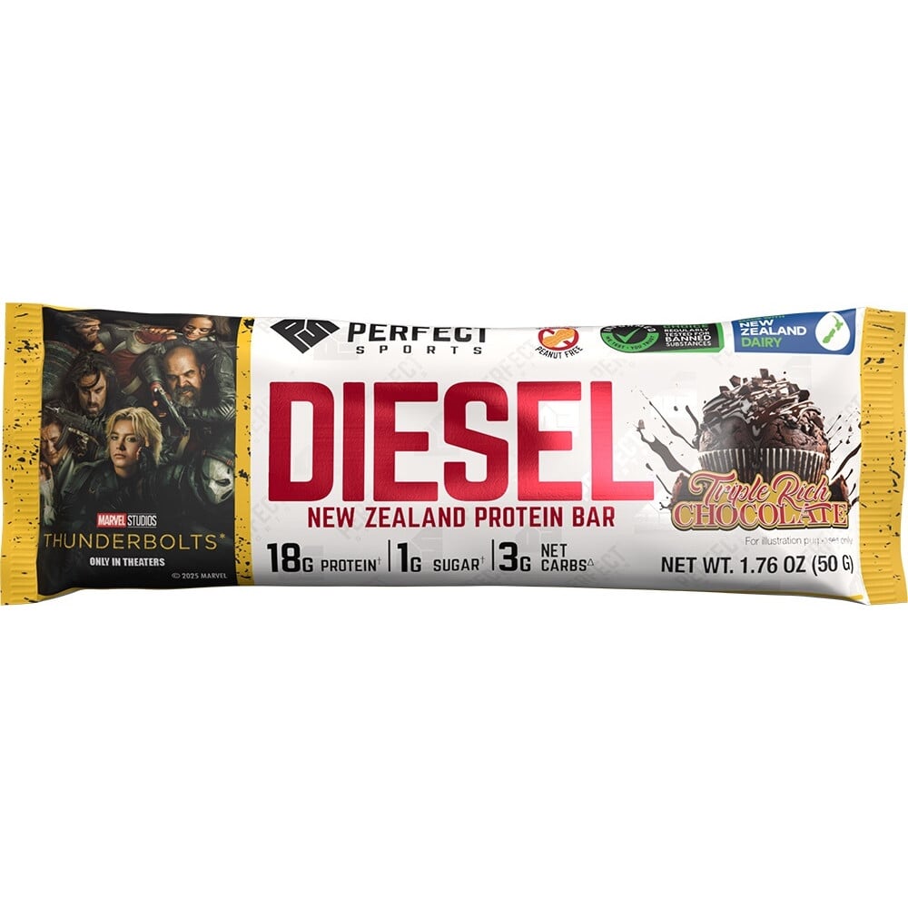 Perfect Sports Diesel New Zealand Protein Bars - 1 Bar Triple Rich Chocolate (Thunderbolts)