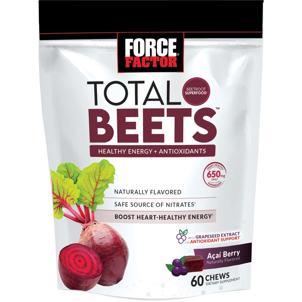 Force Factor Total Beets Soft Chews - 60 Soft Chews Acai Berry