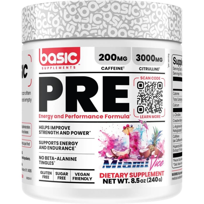 Basic Supplements Basic Pre - 30 Servings Miami Vice