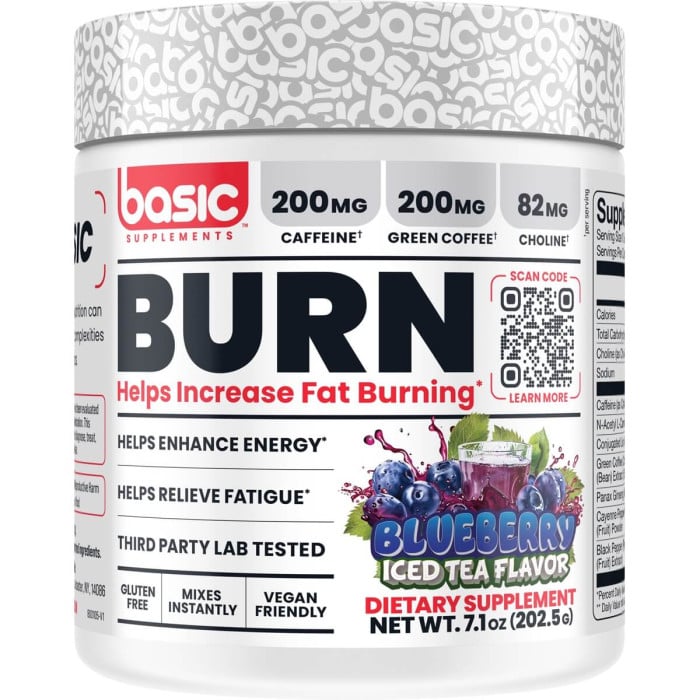 Basic Supplements Basic Burn - 45 Servings Blueberry Iced Tea