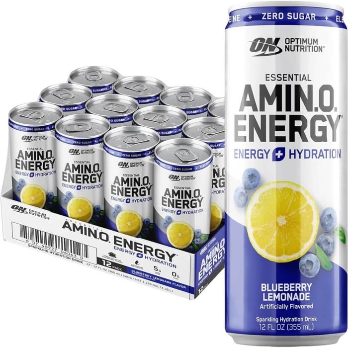 Optimum Nutrition Amino Energy Sparkling Hydration - Box of 12 Blueberry Lemonade