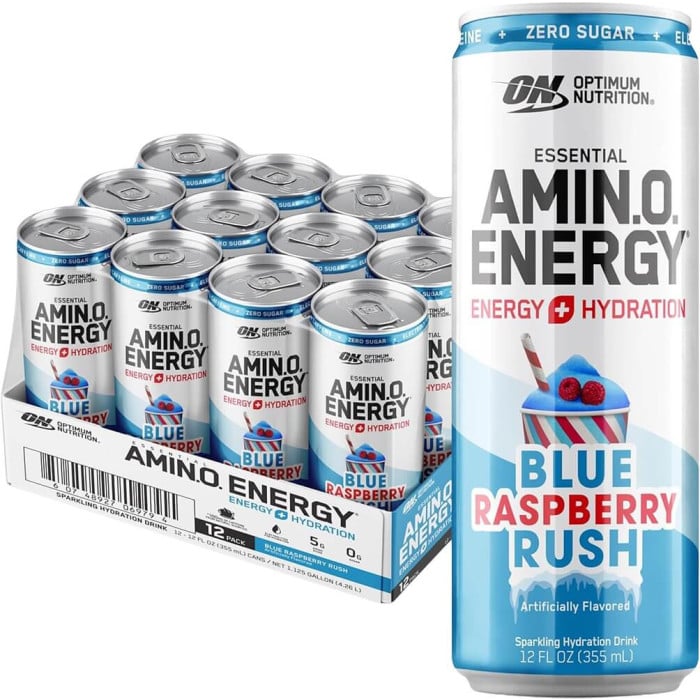 Optimum Nutrition Amino Energy Sparkling Hydration - Box of 12 Blue Raspberry Rush
