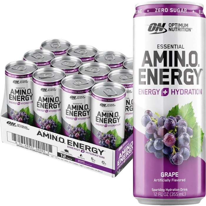 Optimum Nutrition Amino Energy Sparkling Hydration - Box of 12 Grape