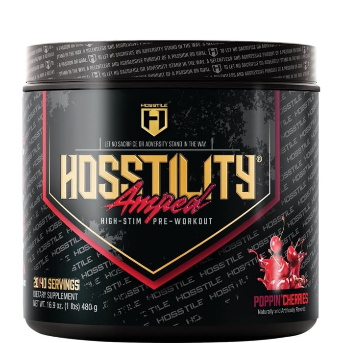 Hosstile Hosstility Amped Pre-Workout - 40 Servings Poppin' Cherries