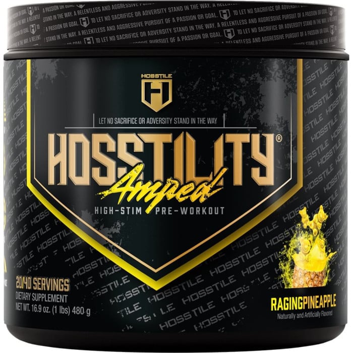 Hosstile Hosstility Amped Pre-Workout - 40 Servings Raging Pineapple