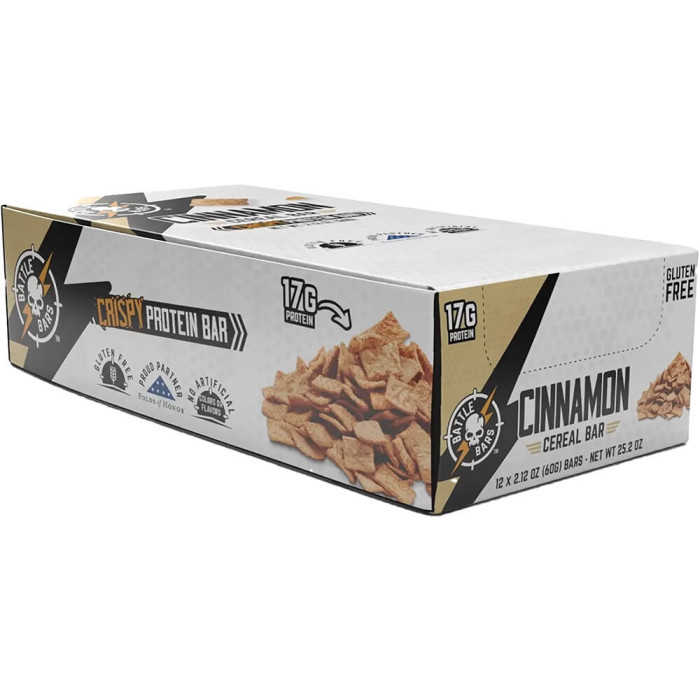 Battle Bars Protein Bar - Box of 12 Cinnamon Cereal