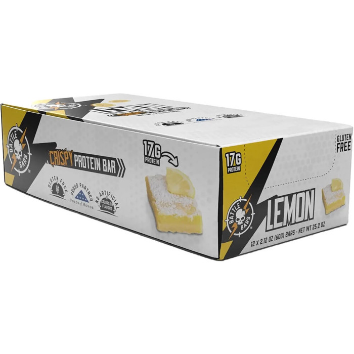 Battle Bars Protein Bar - Box of 12 Lemon